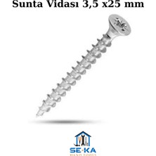 Seka Hand Tools Sunta Vidası 3,5 X25 mm 100'LÜ Paket – Mobilya & Ahşap Uygulamaları Için Güçlü, Paslanmaz Vida Seti