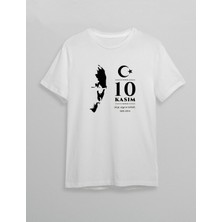 Freedom 10 Kasım Atatürk Baskılı T-Shirt - Beyaz -