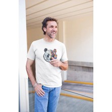 Freedom Bisiklet Yaka Baskılı Oversize T-Shirt - Beyaz -