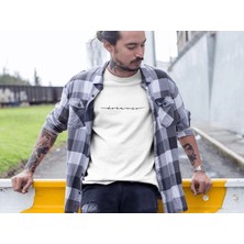 Freedom Bisiklet Yaka Baskılı Oversize T-Shirt - Beyaz -