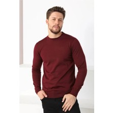 Freedom Uzun Kol Biskilet Yaka Dokuma Triko - Bordo