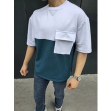 Freedom Torba Cep Detaylı Parçalı T-Shirt - Lacivert -