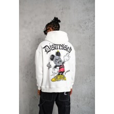 Freedom Üç Iplik Baskılı Kapüşonlu Sweat - Beyaz -