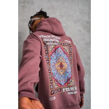 Freedom Kilim Desen Kapüşonlu Sweat - Gül Kurusu