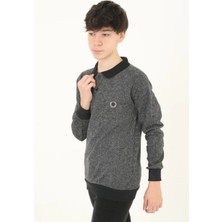 Freedom Çocuk Selanik Yaka Nakışlı Kazak - Gri