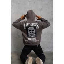 Freedom Paradise Baskılı Kapüşonlu Sweat - Gri