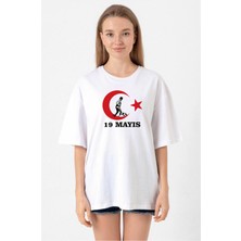 Freedom 19 Mayıs 20/1 Baskılı T-Shirt - Beyaz -