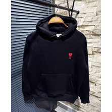 Freedom Kapşonlu Baskılı Sweetshirt - Siyah -