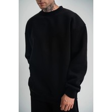 Freedom Uzun Kol Bisiklet Yaka Basic Sweatshirt - Siyah -