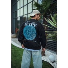 Freedom Üç Iplik Bisiklet Yaka Baskılı Sweatshirt - Siyah -