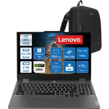 Lenovo Loq 15IRX10 Intel Core I5-14500HX 64GB Ddr5 2tb SSD RTX5060/8GB 100W 15,6 Inç Full Hd (1920X1080) IPS 300 Nit %100 Srgb, 144 Hz WIN11PRO Gaming Bilgisayar 83JE012LTRP24+ZETTAÇANTA