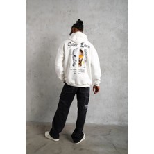 Freedom Oversize Kapüşonlu Sweatshirt – Beyaz “other Lives” Ön ve Arka Baskılı Beyaz -