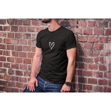 Freedom Bisiklet Yaka Baskılı Oversize T-Shirt - Siyah -