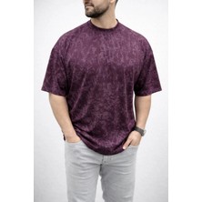 Freedom Erkek Premium Tişört Osy Yumuşak Dokulu Yıkamalı Oversize T-Shirt - Bordo