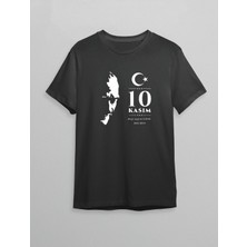 Freedom 10 Kasım Atatürk Baskılı T-Shirt - Siyah -