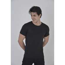 Freedom Gögüs Fileli Slim Fit T-Shirt - Siyah -