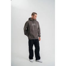 Freedom Üç Iplik Kapşonlu Dijital Patchli Sweatshirt - Füme -