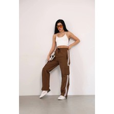 Freedom Praşut Kumaş Kargo Çeplı Baggy Esofman - Kahve -