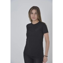 Freedom Gögüs Fileli Slim Fit T-Shirt - Siyah -