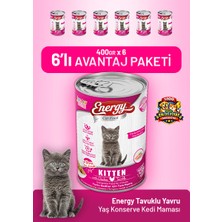 Cat food energy Tavuklu Yavru Yaş Kedi Maması 400 G - 6 Adet