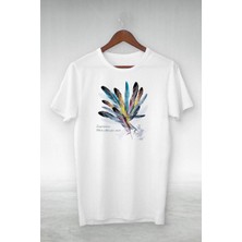 Freedom Baskılı Oversize T-Shirt - Beyaz -
