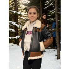 Freedom Yakalı Parçalı Kürk - Kahve -