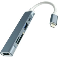 General Ally S-503 5in1 Lightning To USB + Sd Kart Hub Adaptör Çevirici DÖNÜŞTÜRÜCÜ-(5775)