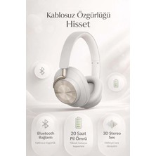 FaroxTech Premium Kablosuz Bluetooth Kulak Üstü Kulaklık - 20 Saat Pil Ömrü, 3D Stereo Ses ve Mikrofonlu