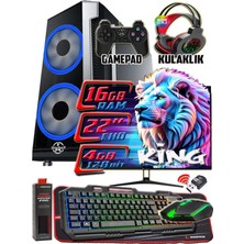 Warbox King X5650 Işlemci 16GB Ram 256GB SSD R7 240-4GB E.kartı 22" Monitör Gaming Takım Bilgisayar