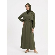 Miostil Aller Detay Patlı Elbise-Haki