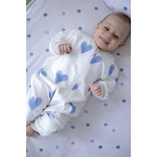 Lollie Baby&Kids Bebek Uyku Tulumu 1.0 Tog, Modal & Pamuk - Mavi Kalpler