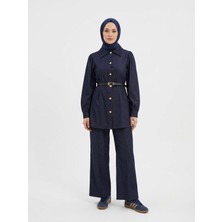 Miostil Ön Arka Pensli Pantolonlu Takım-Lacivert