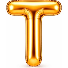 Eng Parti Dünyası T Harfi - Gold Folyo Harf Balon 40 Inç