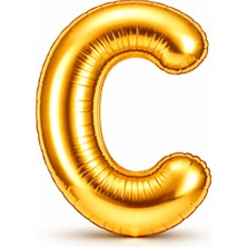 Eng Parti Dünyası C Harfi - Gold Folyo Harf Balon 40 Inç