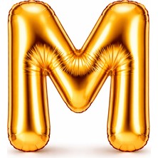 Eng Parti Dünyası M Harfi - Gold Folyo Harf Balon 40 Inç
