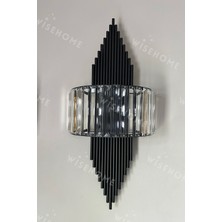 wisehome Royal Siyah Metal Kristal Detaylı Pilli Duvar Apliği