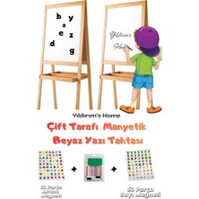 Yıldırım's Home 45x110 cm Çift Taraflı Manyetik Beyaz Yazı Tahtası Ahşap Malzeme ile Eğlenceli Öğrenme