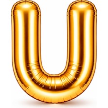 Eng Parti Dünyası U Harfi - Gold Folyo Harf Balon 40 Inç