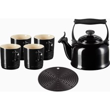 Le Creuset 6 Parça Lüks Tasarım Çay Seti Çaydanlık ve Kupalar