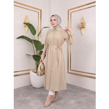 Miostil Arka Roba Omuz Pile Uzun Tunik-Taş