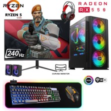 Apphirex TC50X Ryzen 5 5500 16GB Ram 512GB M2 SSD RX550 Gddr5 24'' 240Hz Masaüstü Oyuncu Bilgisayarı