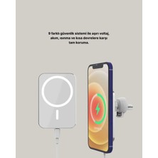 360° Döner Başlıklı Magsafe Araç Telefon Tutucu 15W Güvenli Kablosuz Şarj Veralya Tech