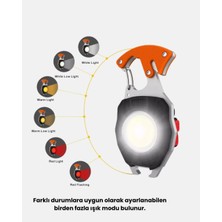 Veralya Çok Fonksiyonlu Anahtarlık Fener – Güçlü LED Işıklı, Şarjlı, Düdüklü ve Tornavidalı