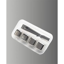 Yeniden Kullanılabilir 304 Çelik Metal Buz Küpleri 4'lü Set Veralya Tech