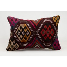 Kilim Wholesale El Yapımı Eski Kilimden Yapılmış Vintage Kırlent Kılıfı, Yün, 40X60 cm