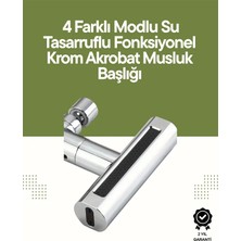 Krom Musluk Başlığı | 4'ü 1 Arada Su Çıkışı | Kolay Montajlı Veralya Tech