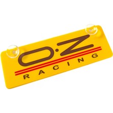 O.z Racing Sarı Dekor Plaka Vantuzlu Cam Süsü 22X7.5CM Veralya Tech