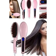 Elektrikli Saç Düzleştirici Tarak Saç Düzleştirici Fırça Sıkı Dişli Pembe Veralya Tech