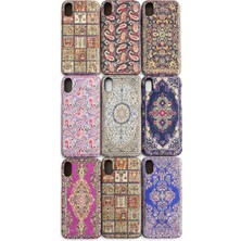 Zawa iphone Xs Max Uyumlu El Yapımı Kilim Desenli Dokuma Kumaş Telefon Kılıfı - Halı Motifli Kapak