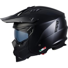 Sway Sw X1-X Seul Modüler Kask Mat Siyah ABS Malzeme ile Açık Kask Stili ve Ayarlanabilir Çene Bağlantısı